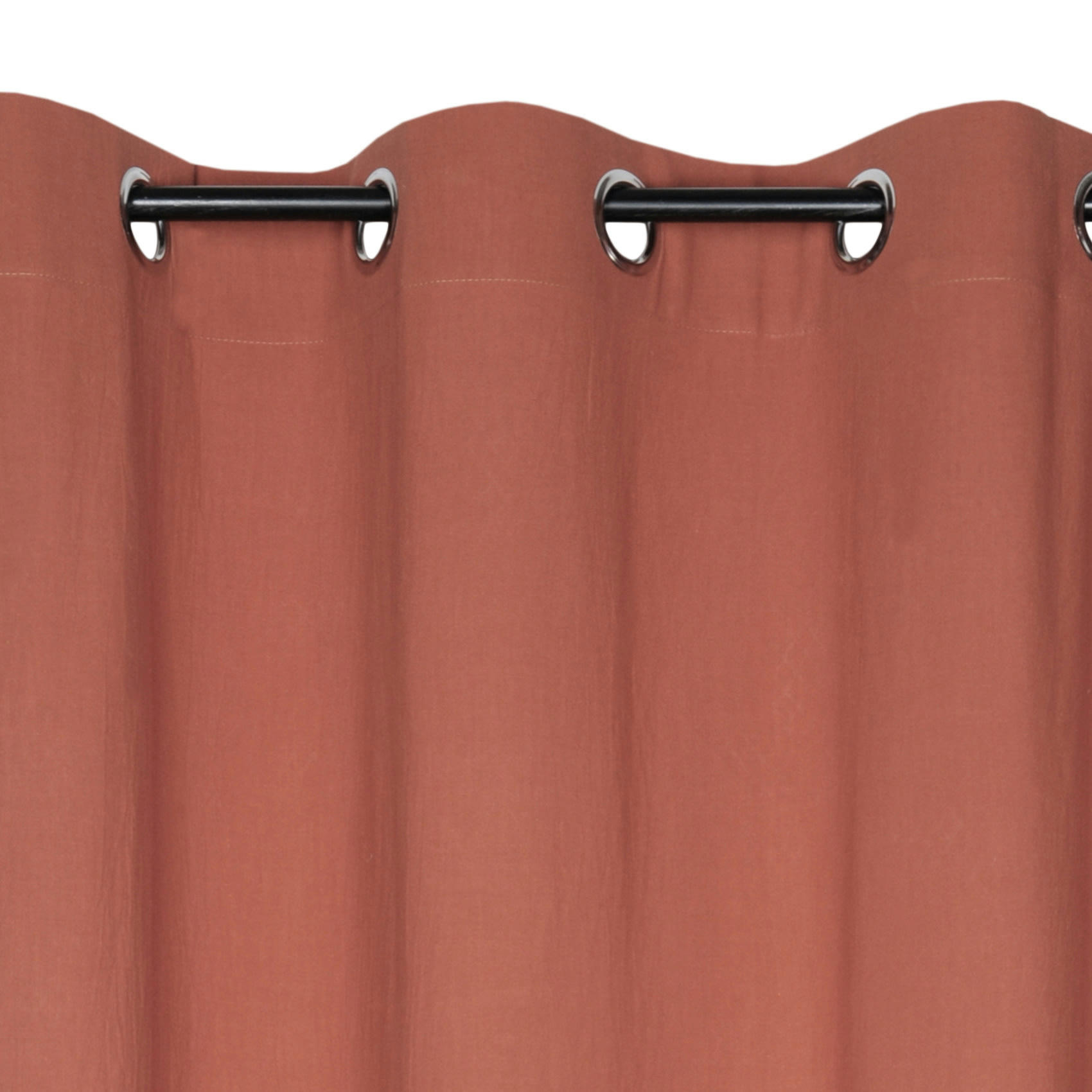 - Rideau windsor à oeillets coton terracotta 140x260 cm