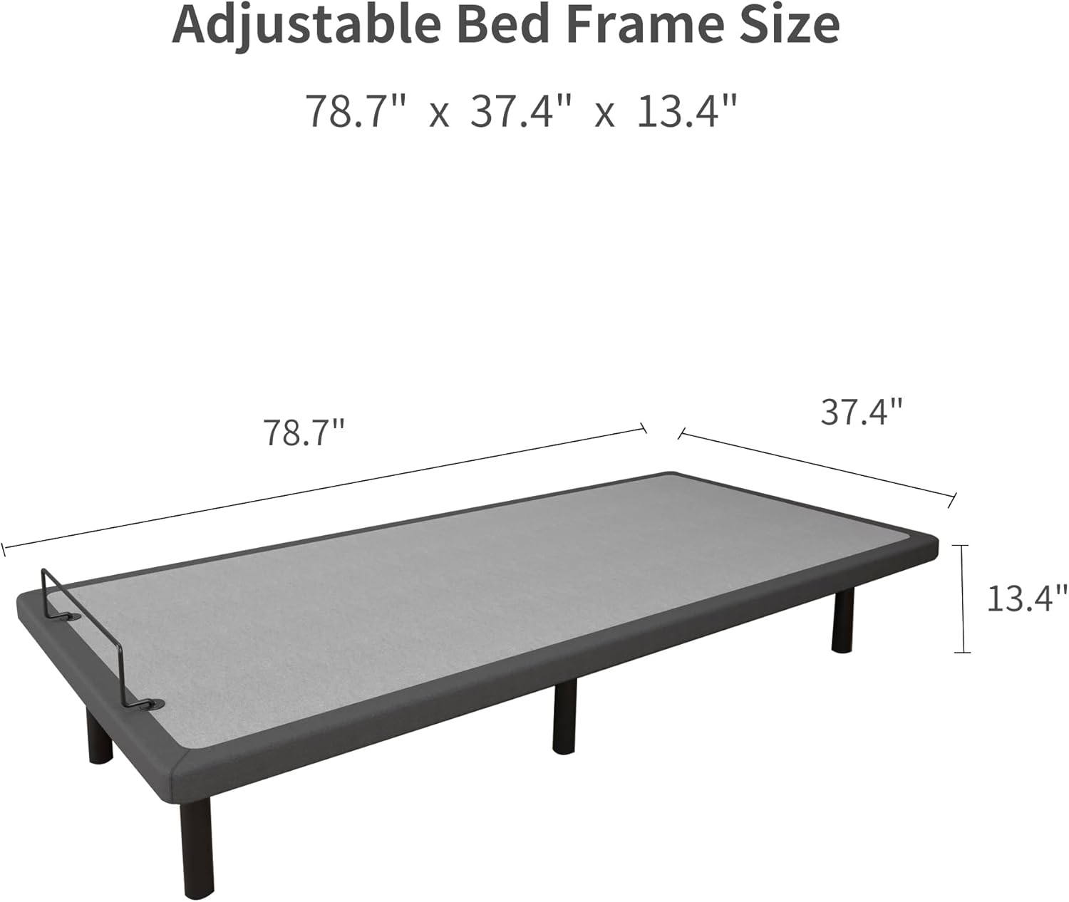ESHINE Adjustable Bed Frame Smart Bed Twin XL - Upholstered Bed Base with Massage, Wireless Remote, Ergonomic Foot&Head Incline, Zero Gravity, Dual USB Ports, Under Bed Light, 3100 Series Grey