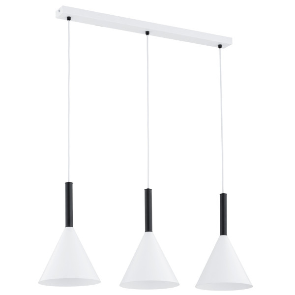 Lampa wisząca biało-czarna PERO 3xE14x10W wym: 90x72,5x20,5 cm Alfa
