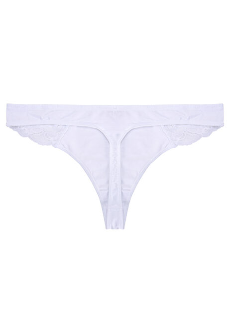 Dorina Womens White Lace Celine Thong
