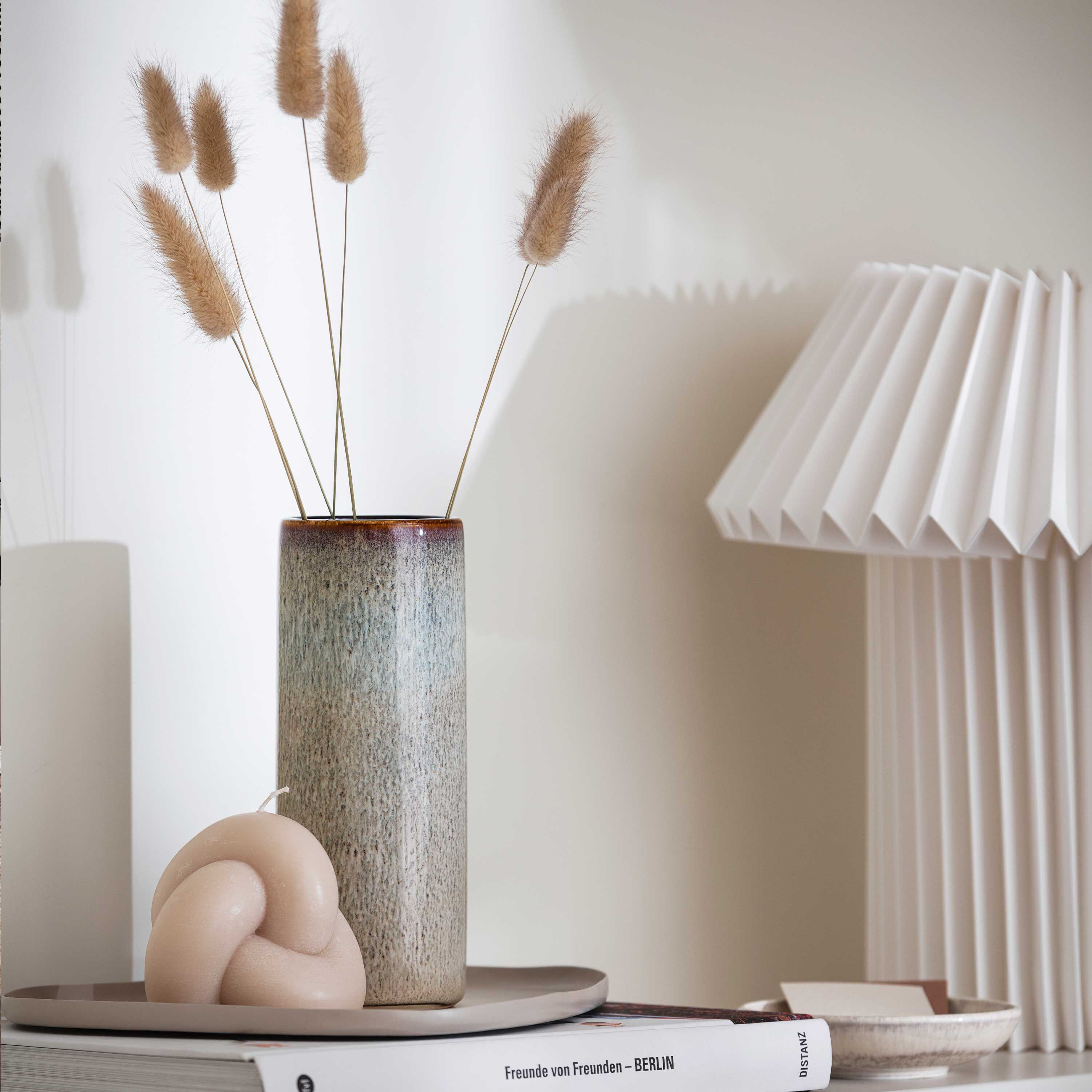 Lave Vase - Beige, 3.1'' x 7.9'', stoneware