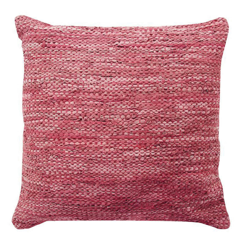 SKIN - Coussin en cuir tressé burgundy 70x70