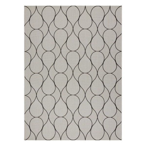 Dywan SZNURKOWY SIZAL FLAT 49379960 Krople krem / czarny 80x150 cm