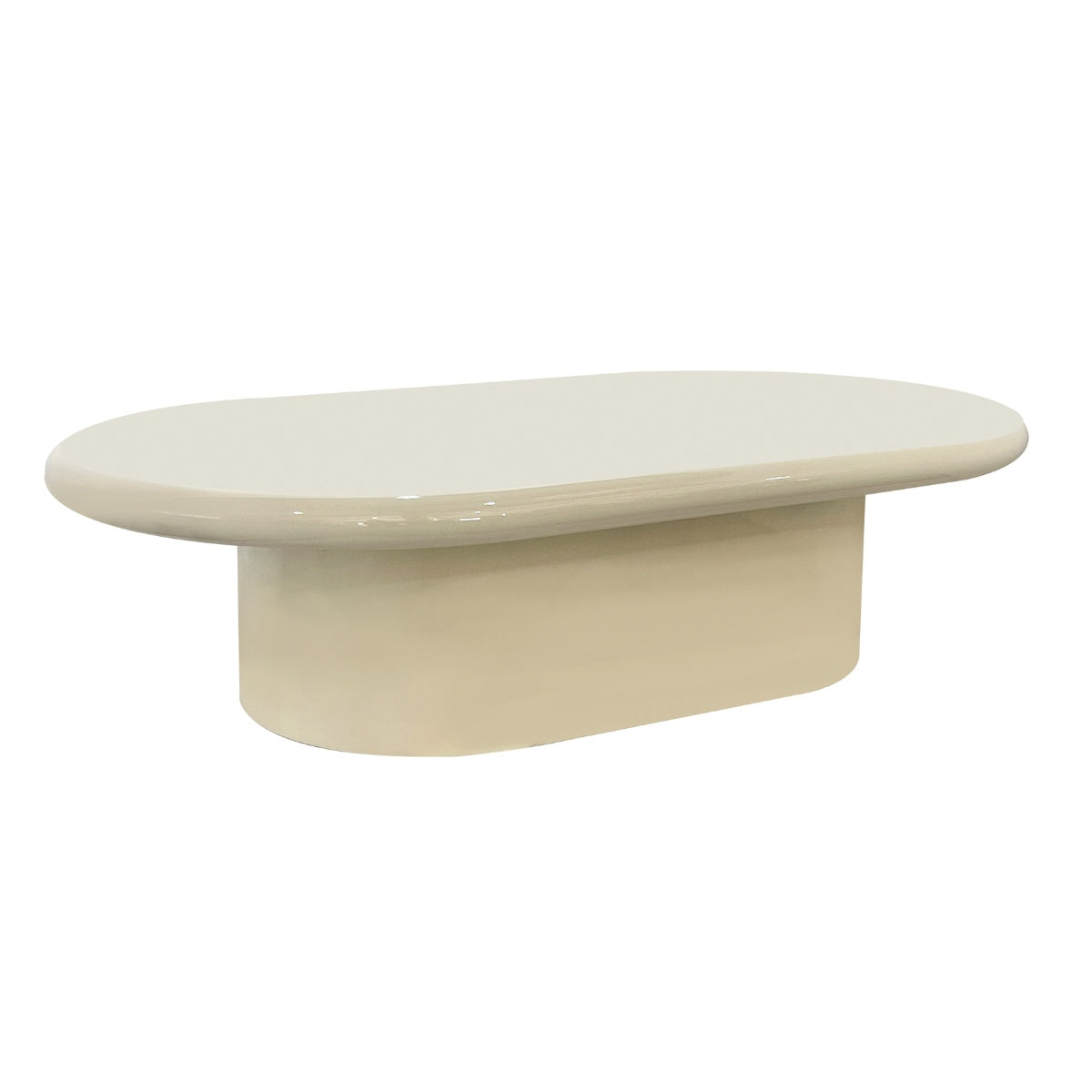 DÉJA Living Salontafel Lesja - Ovaal Crème Glossy MDF - 120x70x31cm