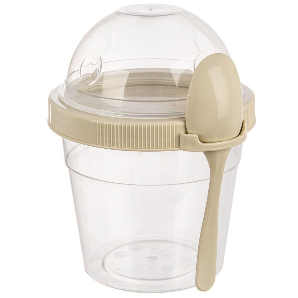 Pojemnik na jogurt z łyżeczką lunchbox kubek 400 ml