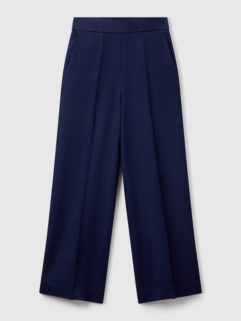 Palazzo trousers in 100% linen