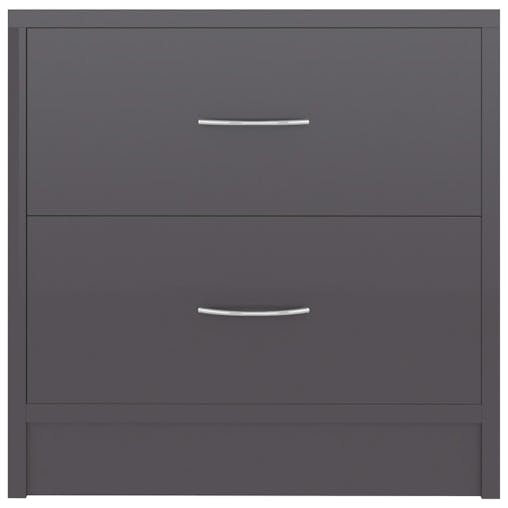 NNEVL Bedside Cabinets 2 pcs High Gloss Grey 40x30x40 cm Chipboard