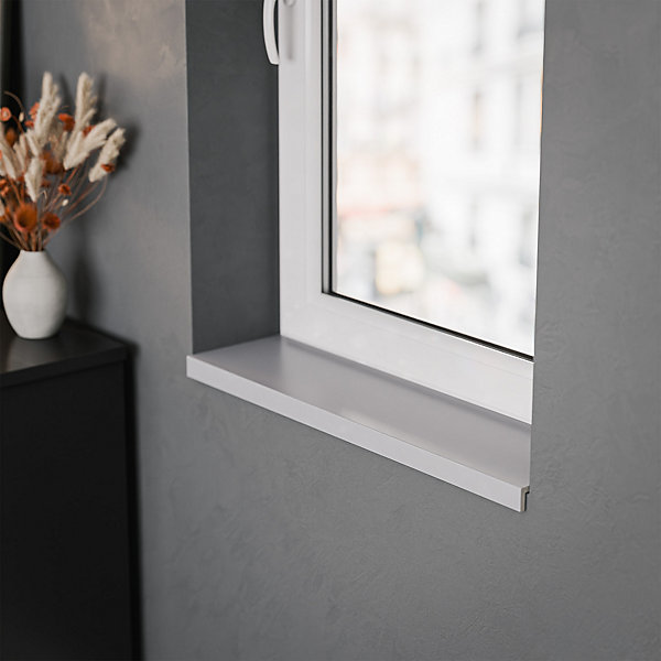 Appui de fenêtre PVC l. 20 cm x ép. 9 mm - Gris - 120 cm