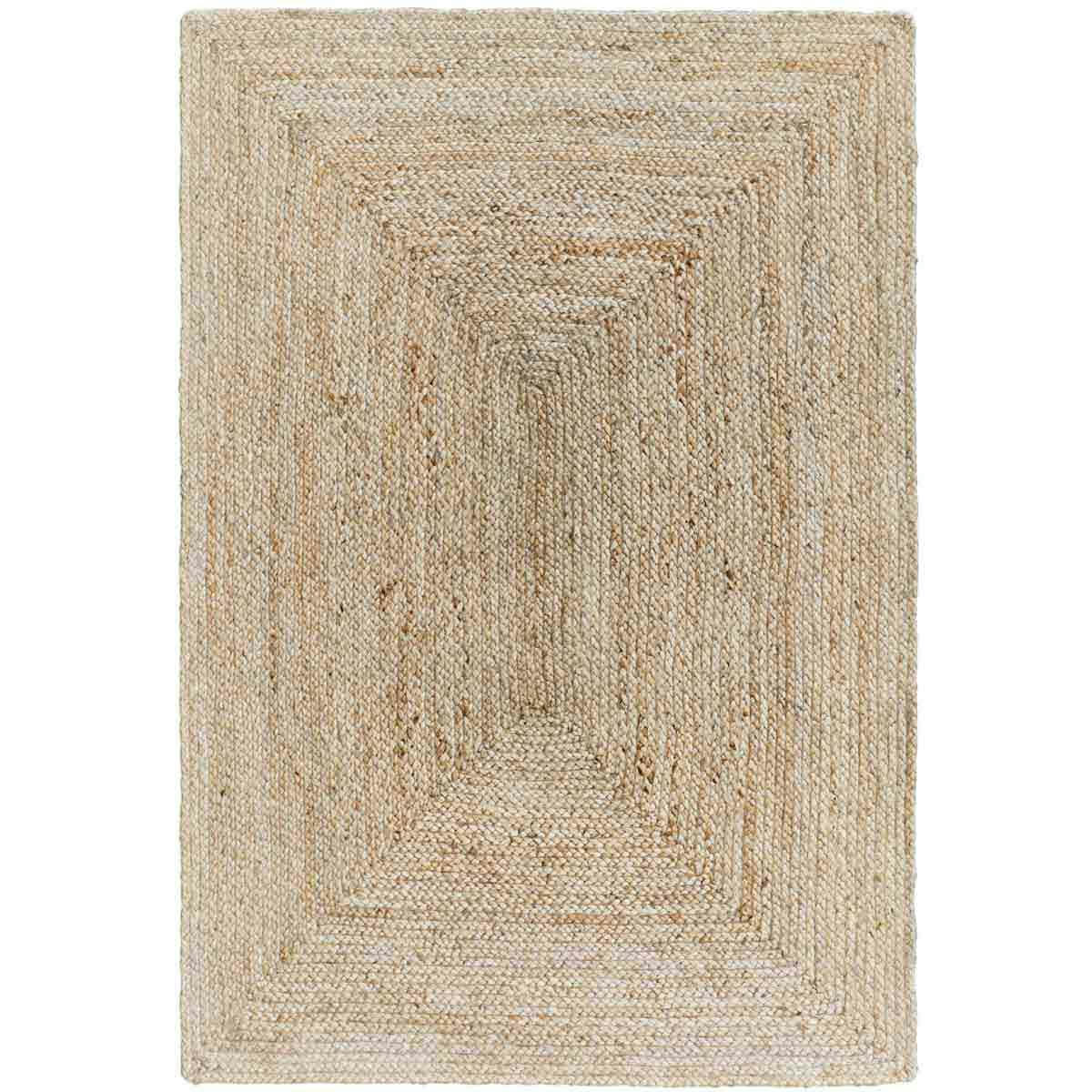MOKA - Tapis rectangulaire en jute naturel tissé main 140 x 200 cm