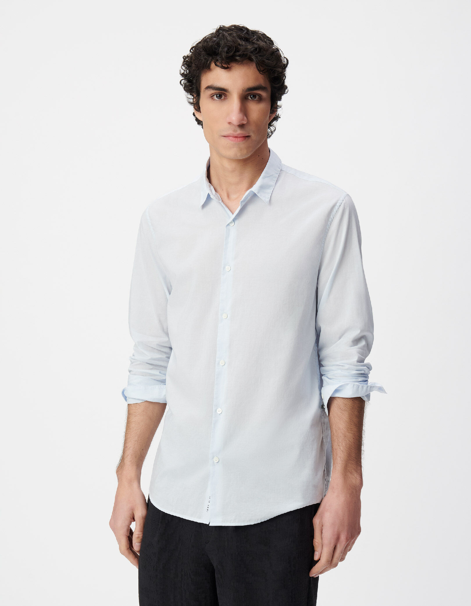 Chemise regular verte voile de coton bio Homme