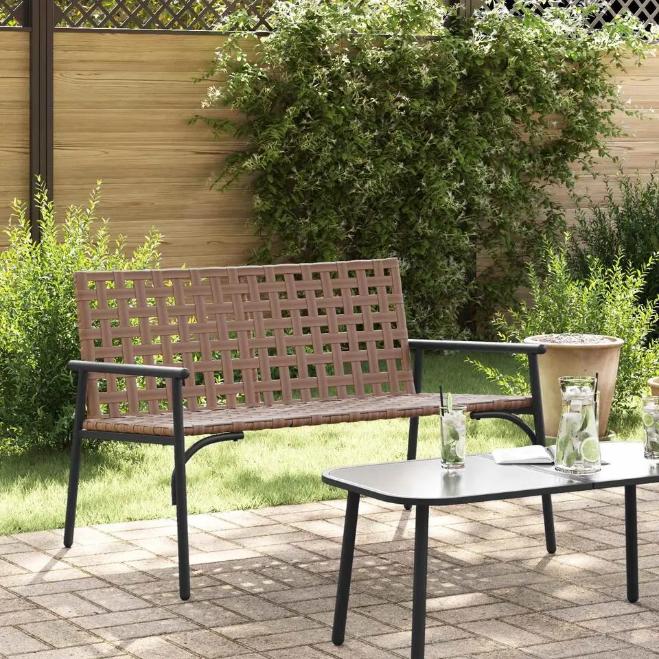 vidaXL - Tuinbank - Zwart - Poly Rattan - 113x79x75 cm