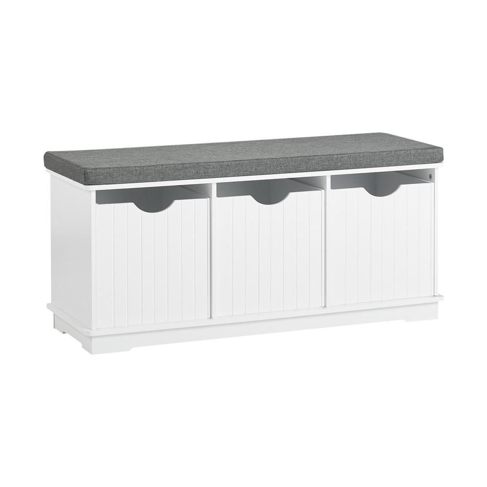 SoBuy Ławka na buty z 3 szufladami Biały 100x36x46cm Nowoczesny FSR30-W