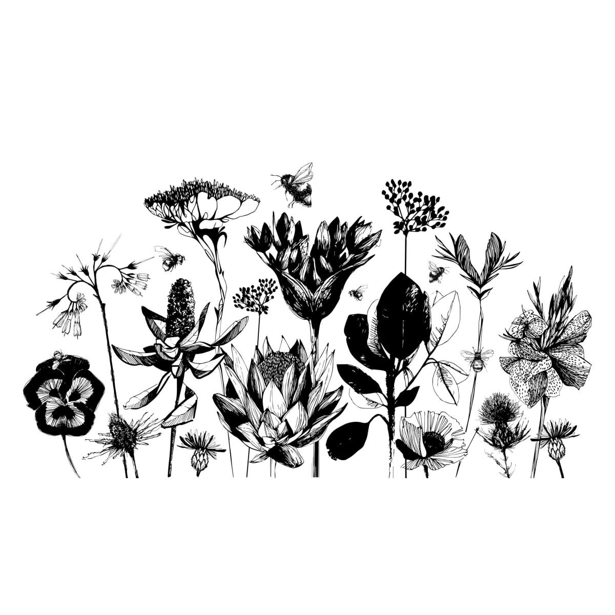 - Papier peint panoramique fleurs des champs 150 x 250 cm