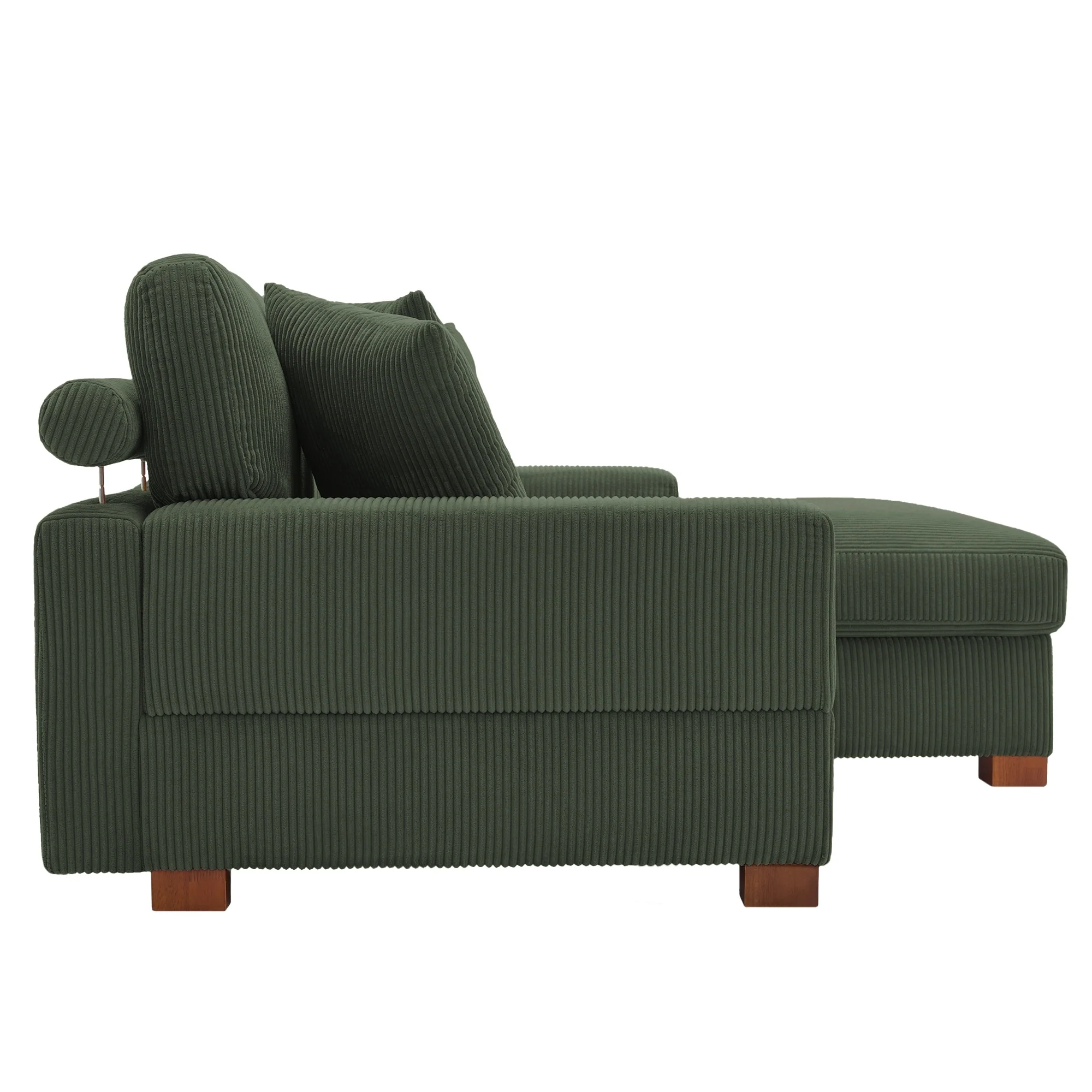 Modern L-Shaped Corduroy Modular Sectional Couch Sofa with Pillows