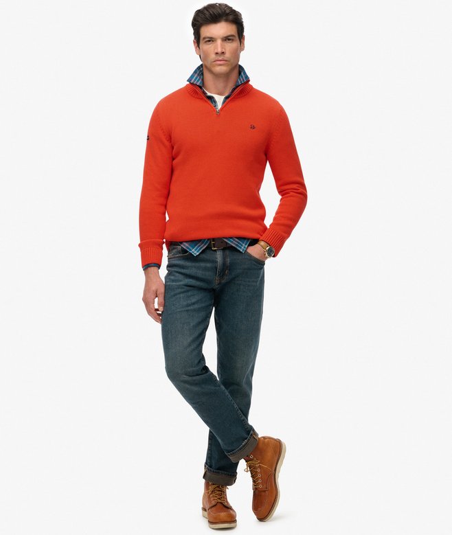 Cotton Half Zip Knit Jumper