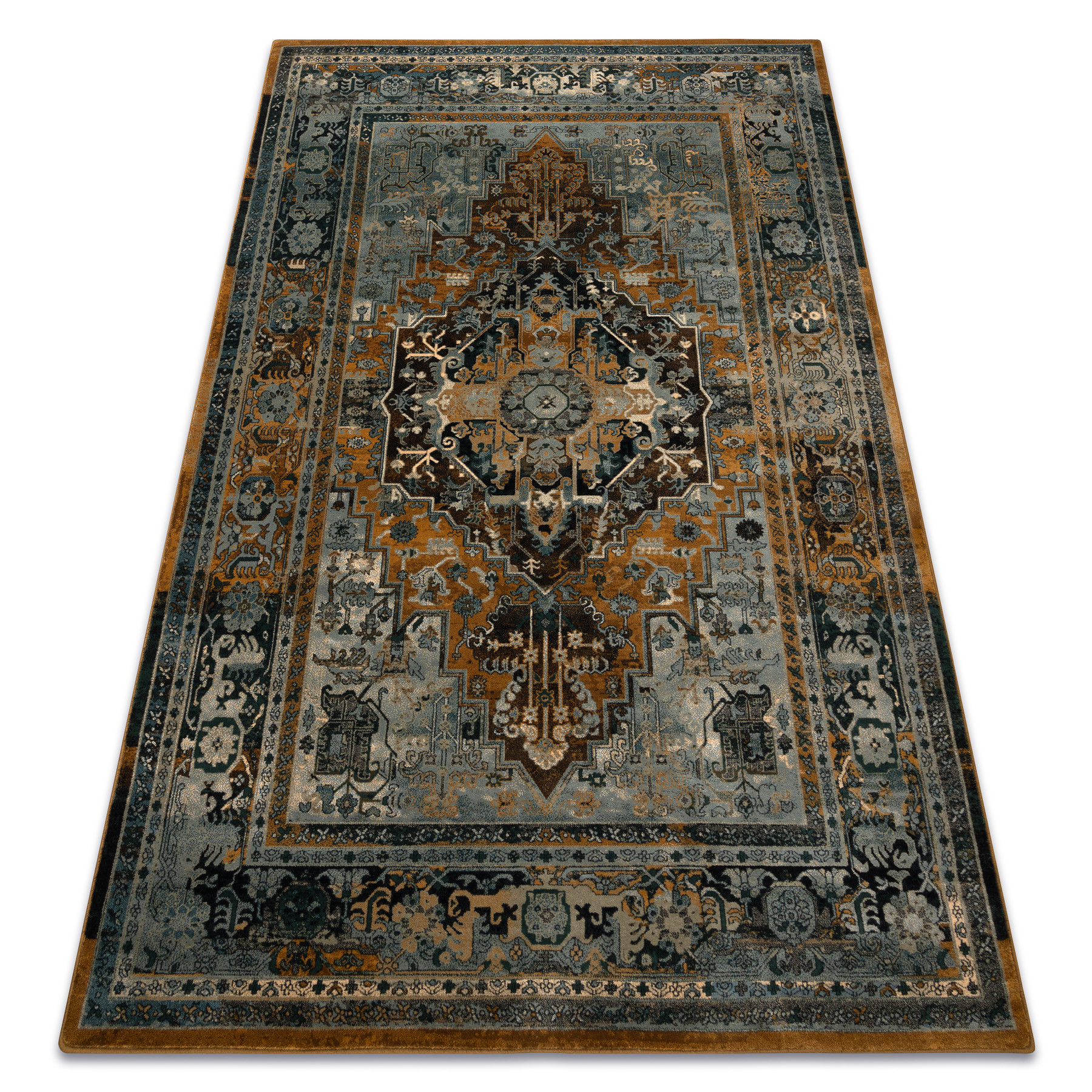 Dywan wełniany POLONIA ALHAMBRA Ornament, ramka koniak170x235 cm
