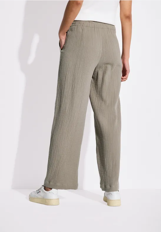 Wide Leg Musselin Hose