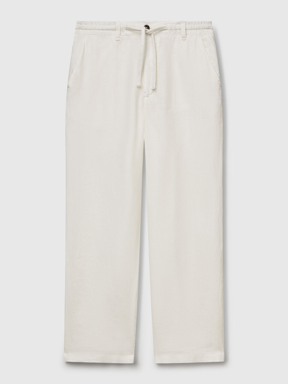 Trousers in pure linen with drawstring
