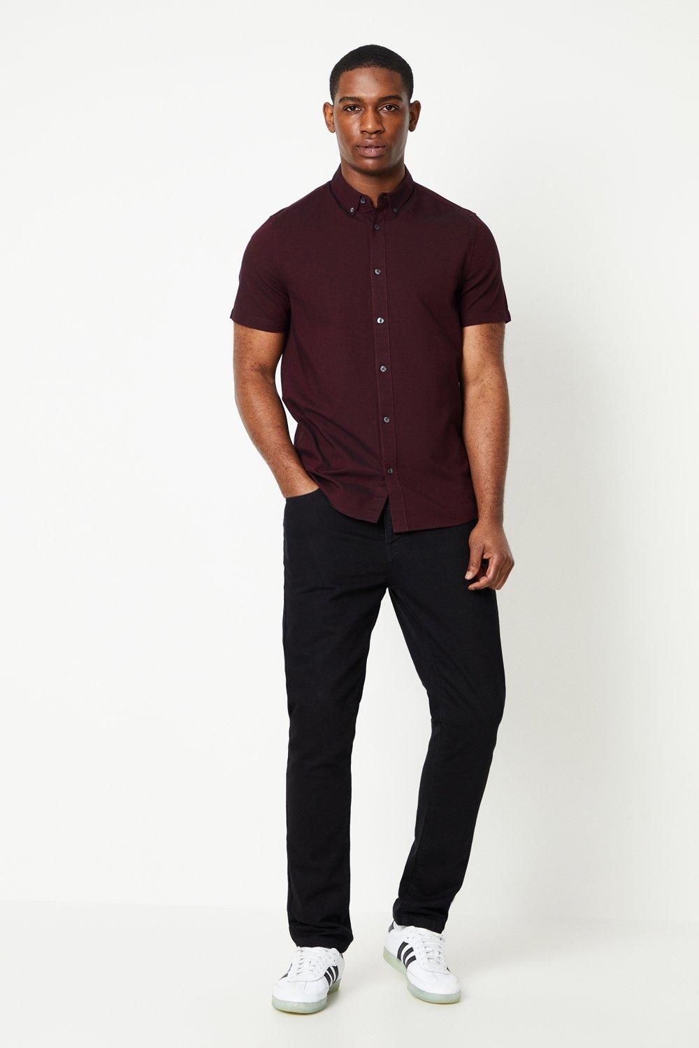 Burton Burgundy Short Sleeve Oxford Shirt