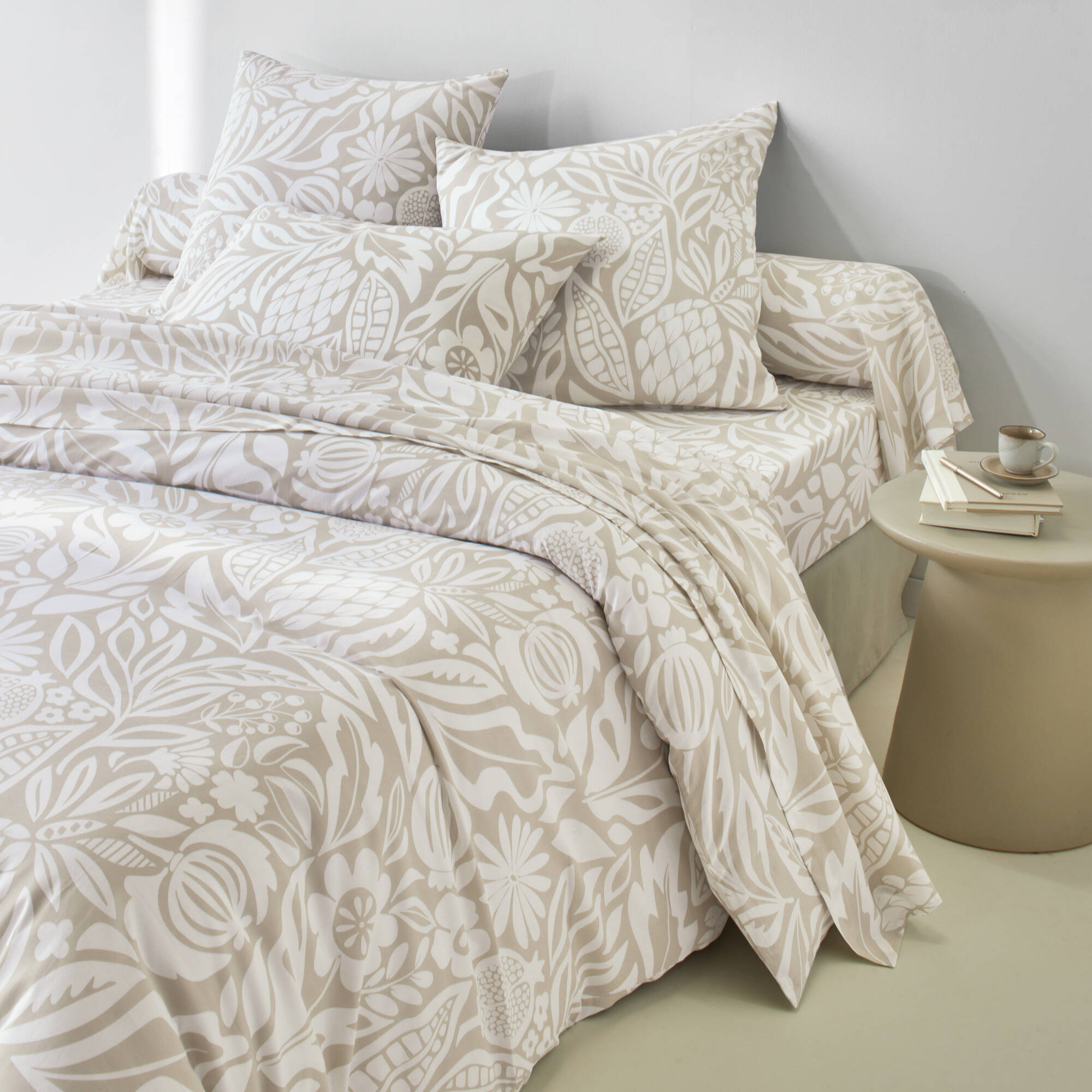 Linge de lit Montego en coton imprimé