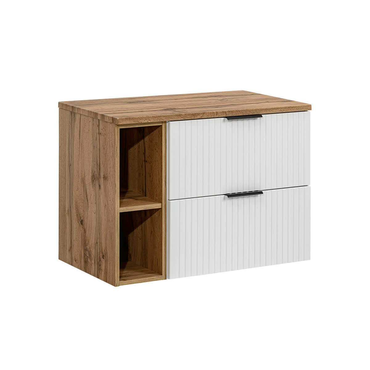 - Meuble sous-vasque 80cm 2 niches blanc