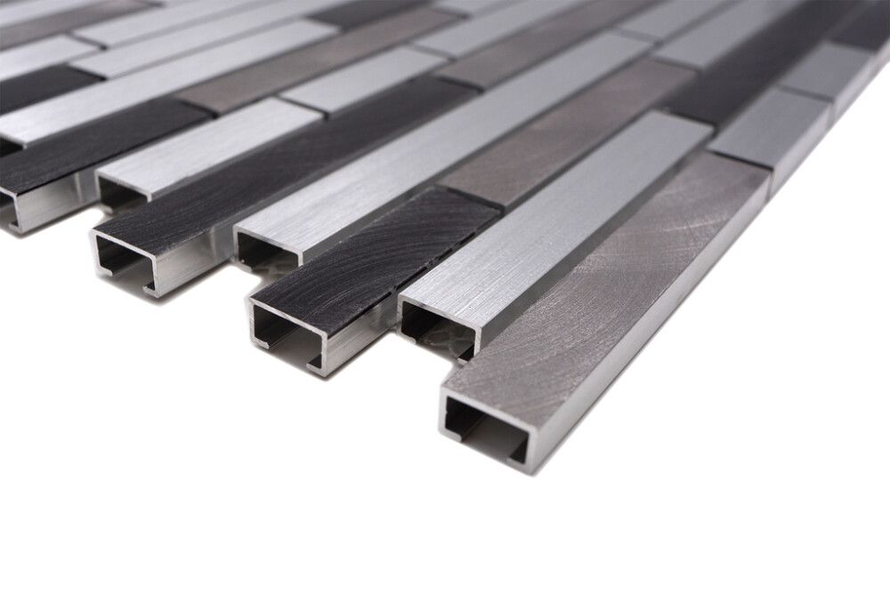 MOSAIKK AVANTGARDE ALUMINIUM SVART 4,8/9,8/14,8X1,5CM