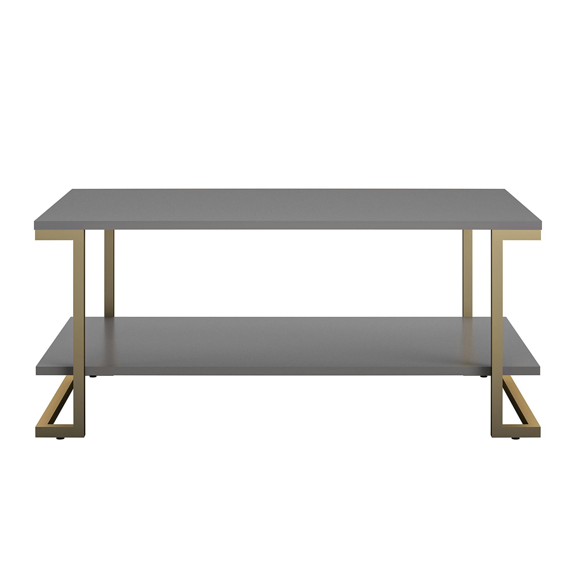 CAMILA - Table basse avec 1 étagère en MDF gris