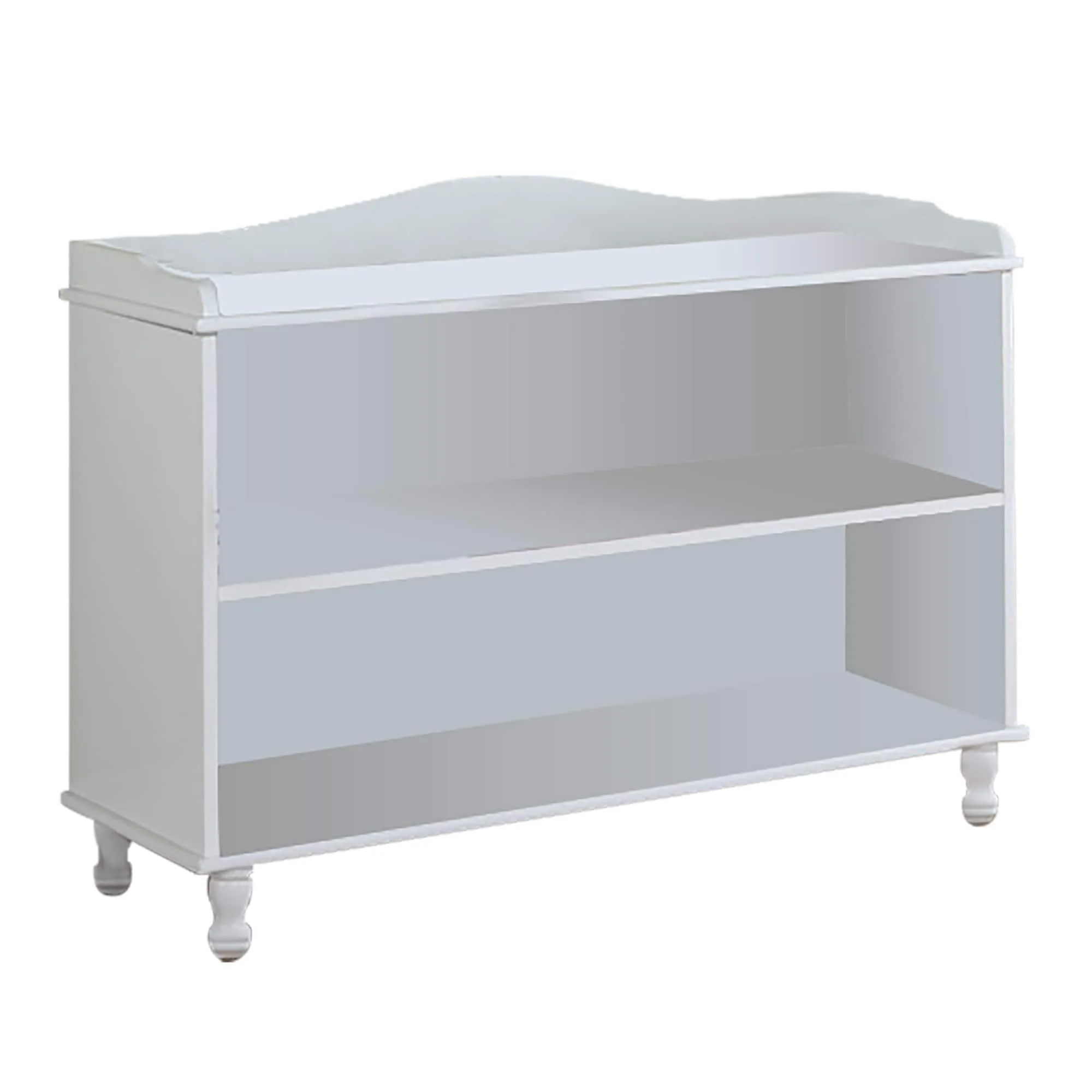 Children's 2-shelf White Bookcase.