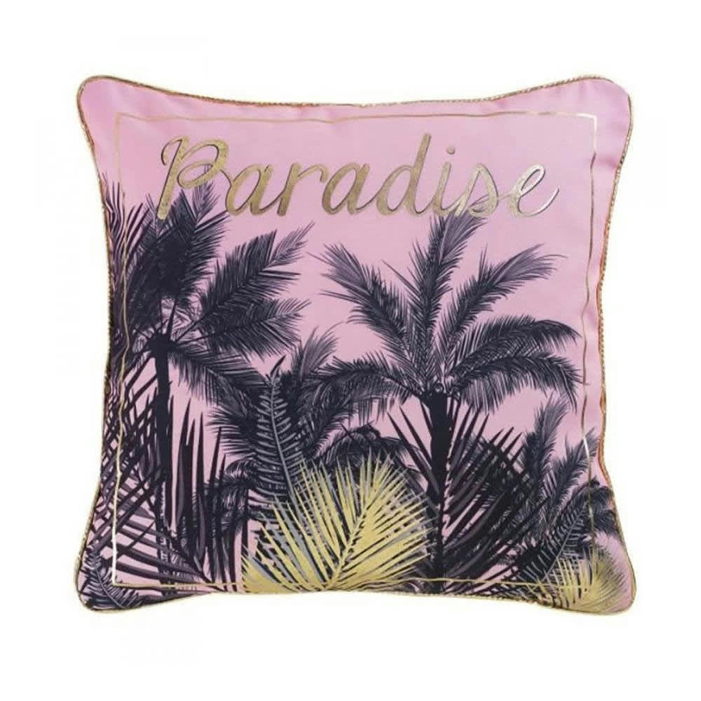 PUR PARADISE - Coussin passepoil or 45x45cm