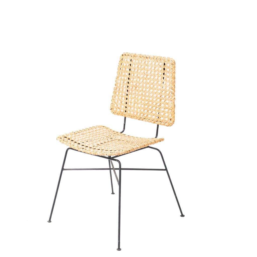 - Chaise de salon en rotin et métal