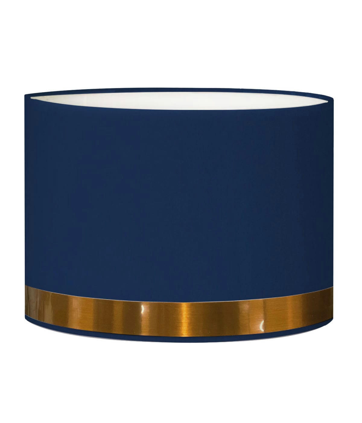 JONC - Abat-jour pour chevet rond bleu jonc cuivre D: 25 x H: 20