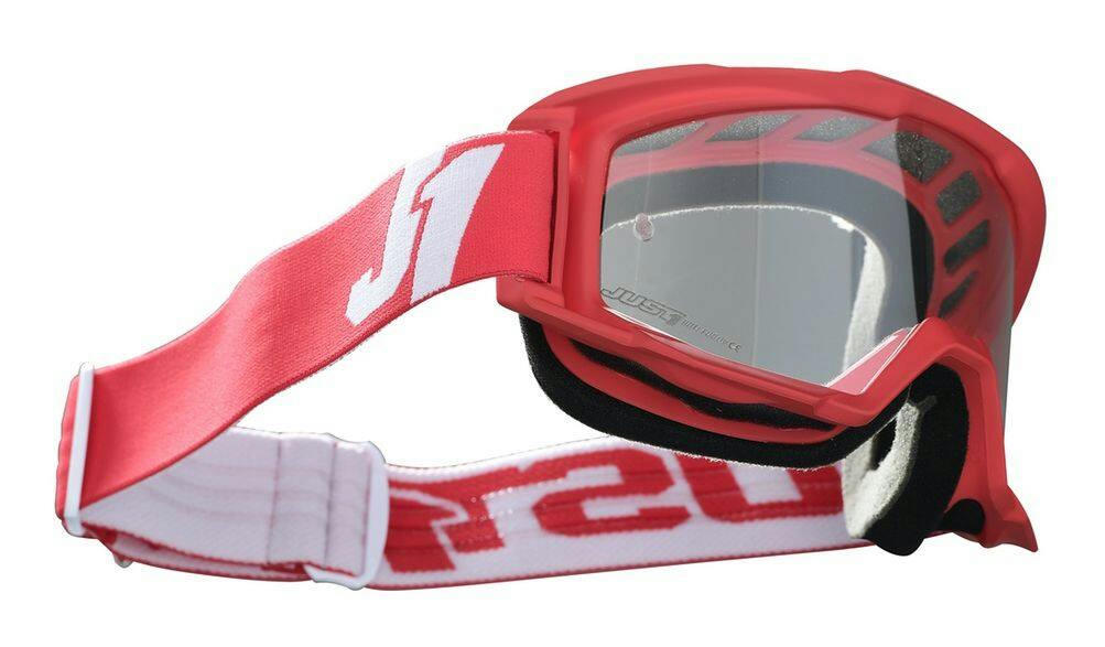 Just1 Vitro Powersports Anti-Fog Scratch-Resistant Goggles, Red/White