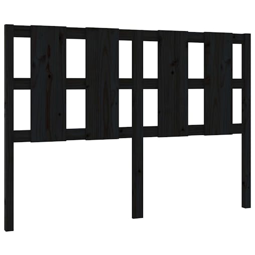 NNEVL Bed Headboard Black 140.5x4x100 cm Solid Wood Pine