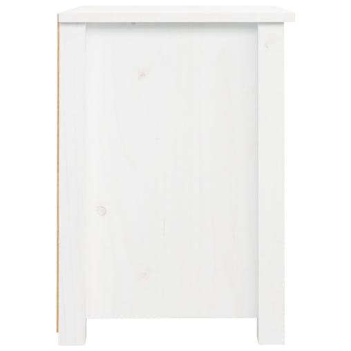 NNEVL Bedside Cabinet White 40x35x49 cm Solid Wood Pine