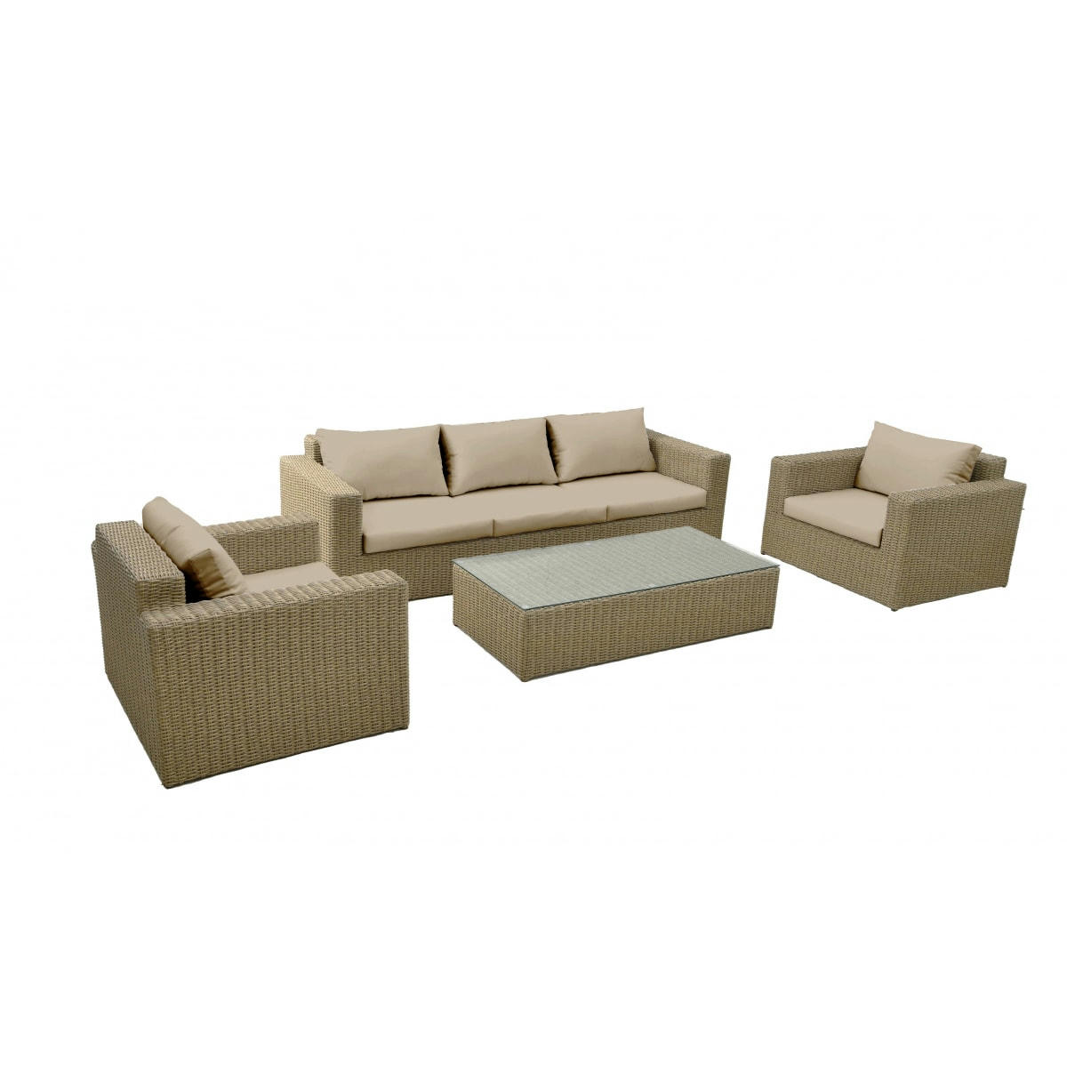 NEROS - Salon De Jardin 5 Personnes "Neros" - Résine et Aluminium