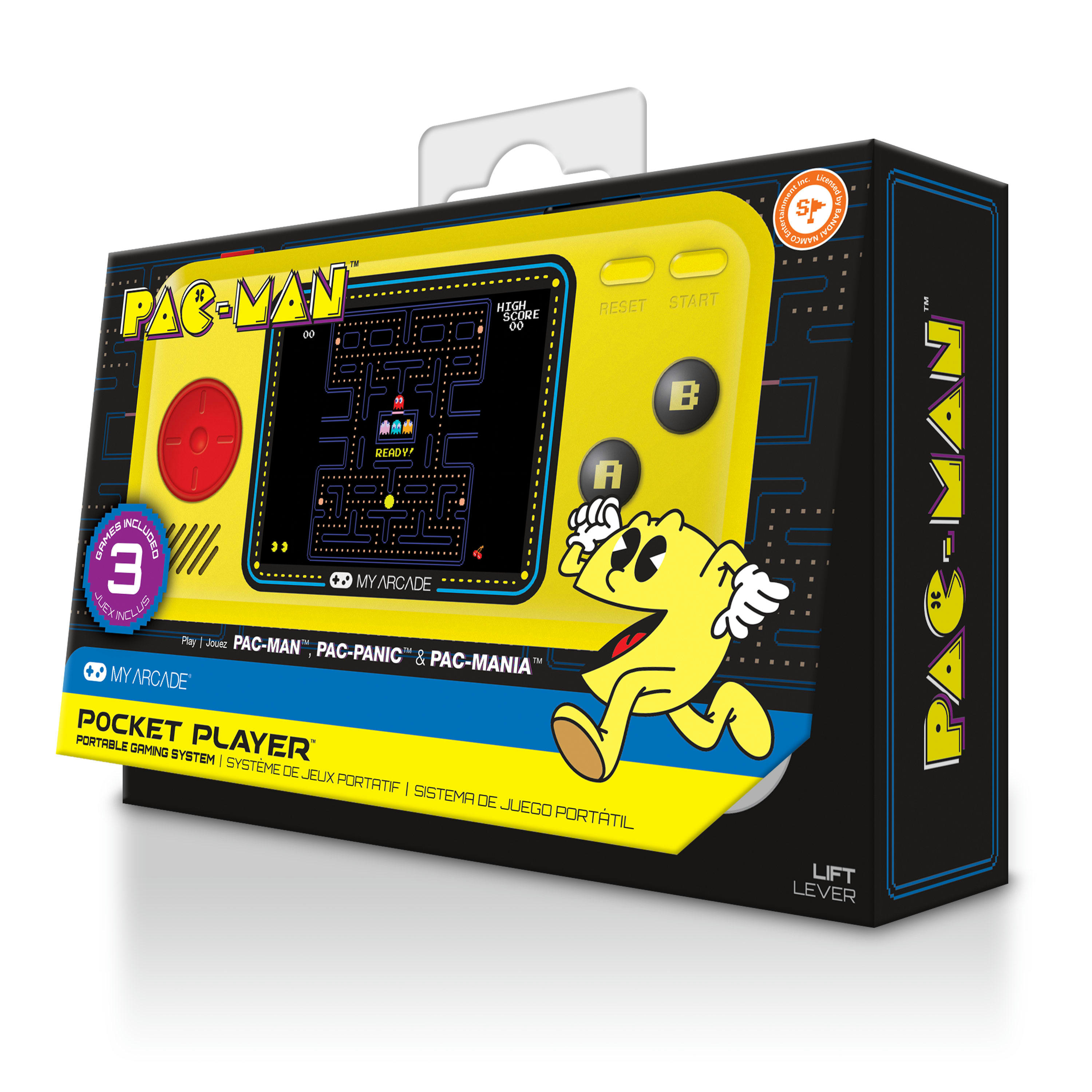 - Console de poche 3 jeux Pac Man
