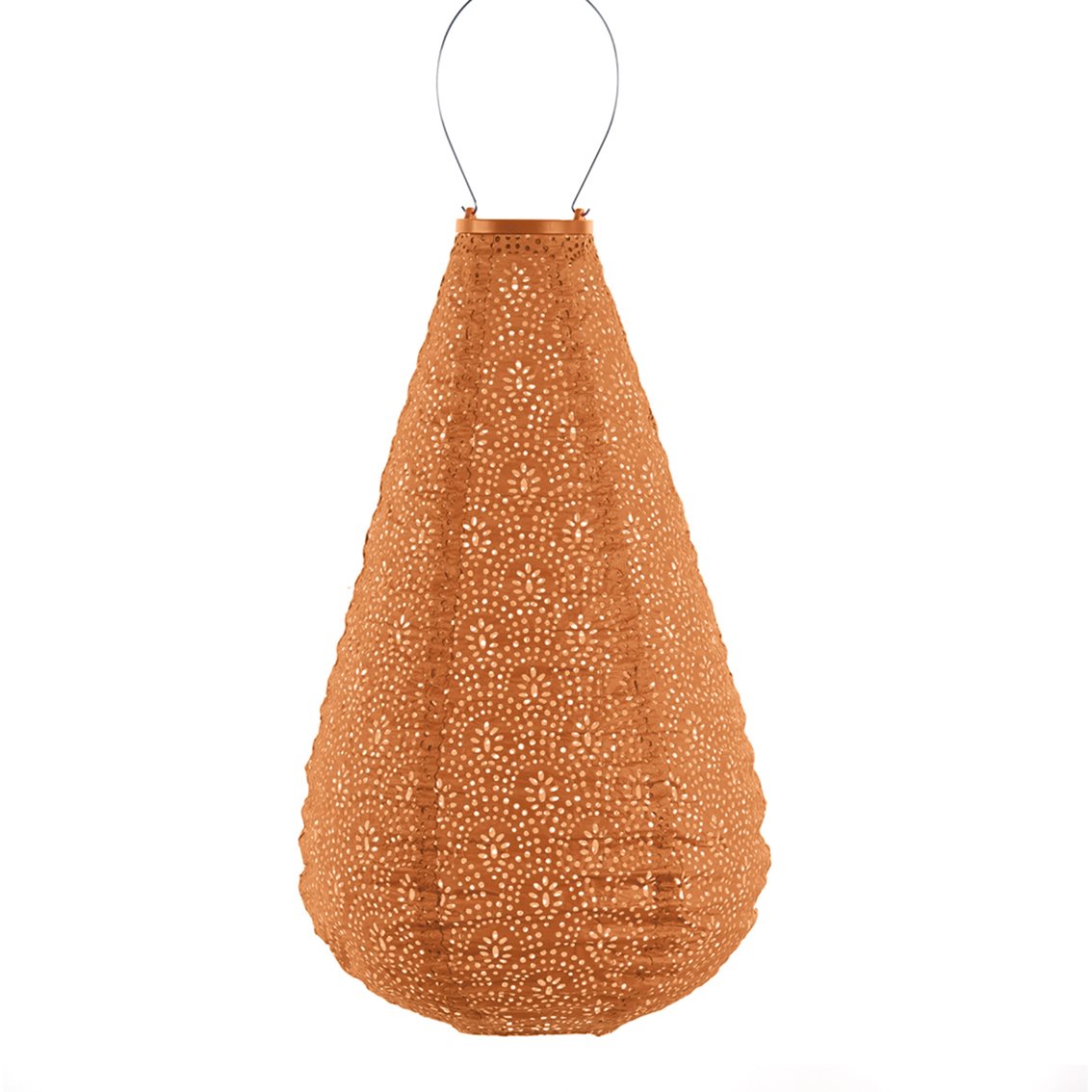 Lumiz solar lampion - fan drop - 28 cm - oranje