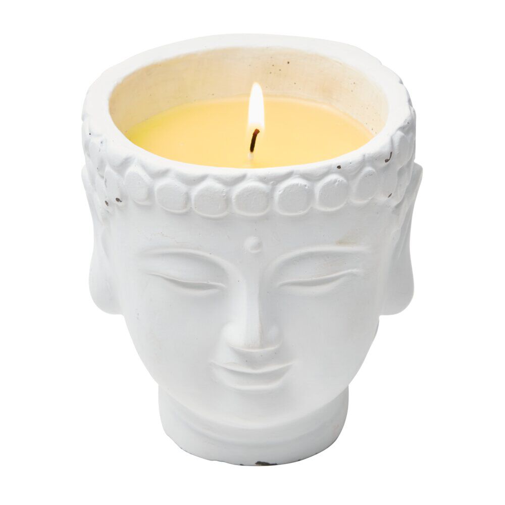 Bougie dans pot tête de Bouddha