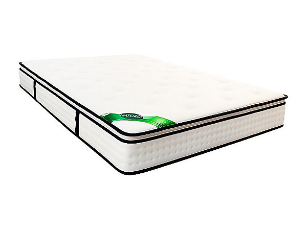 Matelas 140 x 190 cm ressorts ensachés 7 zones surmatelas intégré et coutil bambou ép.26cm - MIREZA de NATUREA