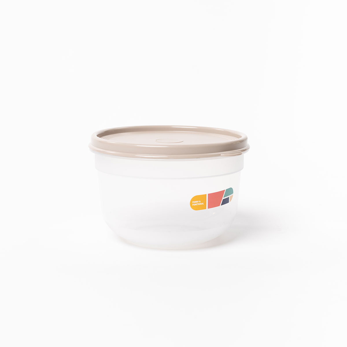 Caixa hermética redonda bege 1,4l