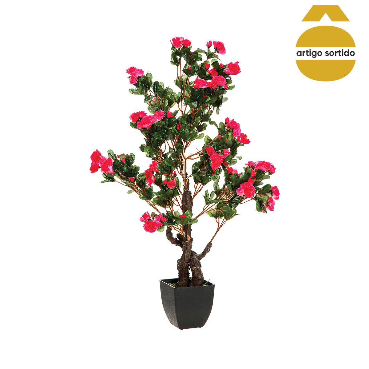 Planta azálea artificial com vaso