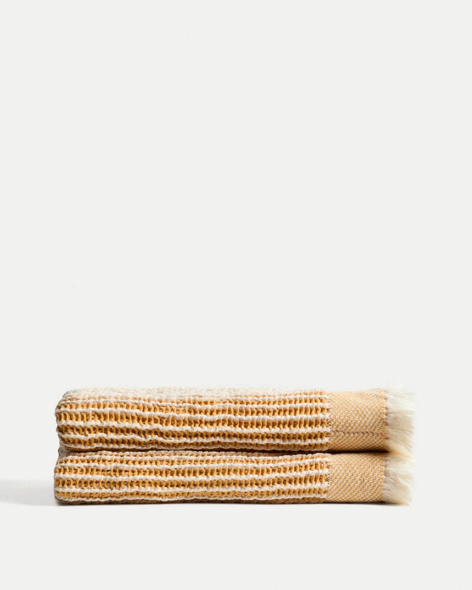 Lideba orange striped cotton blanket 100 x 170cm