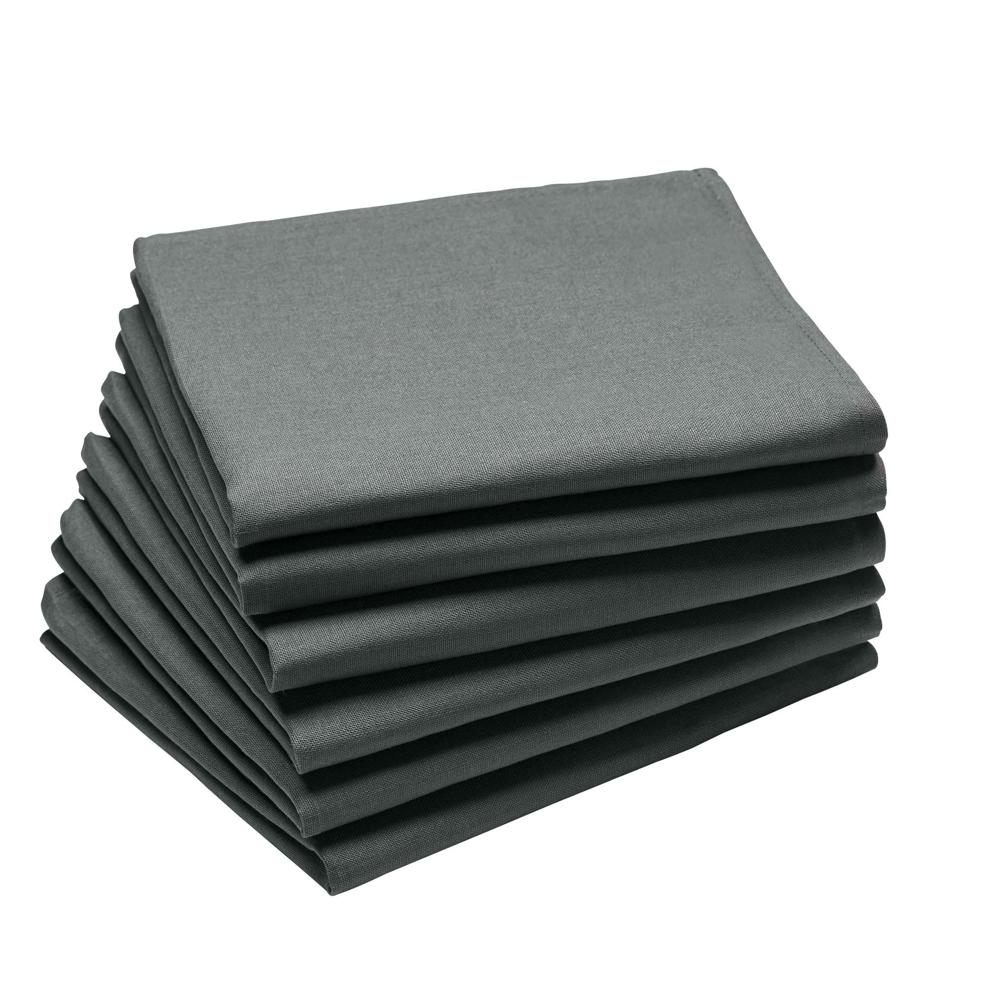 CAMBRAI - Serviette de table en Coton Anthracite 45x45 cm
