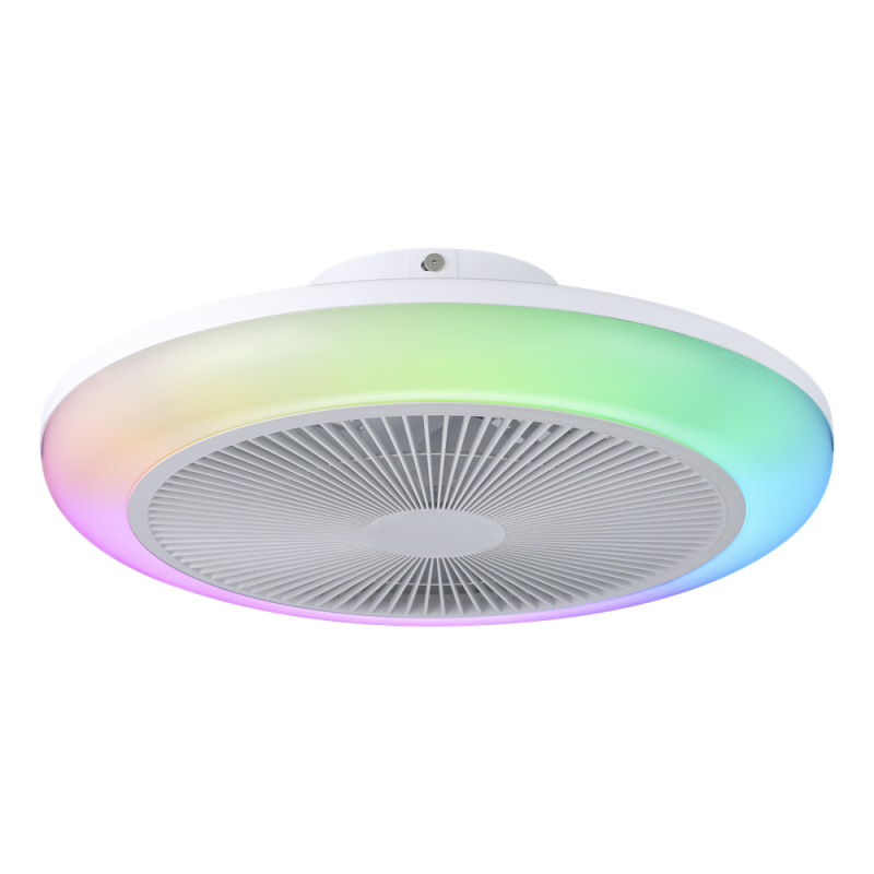Ventilateur de plafond LED Sayulita RGB blanc Ø 46 cm 20,8 W EGLO