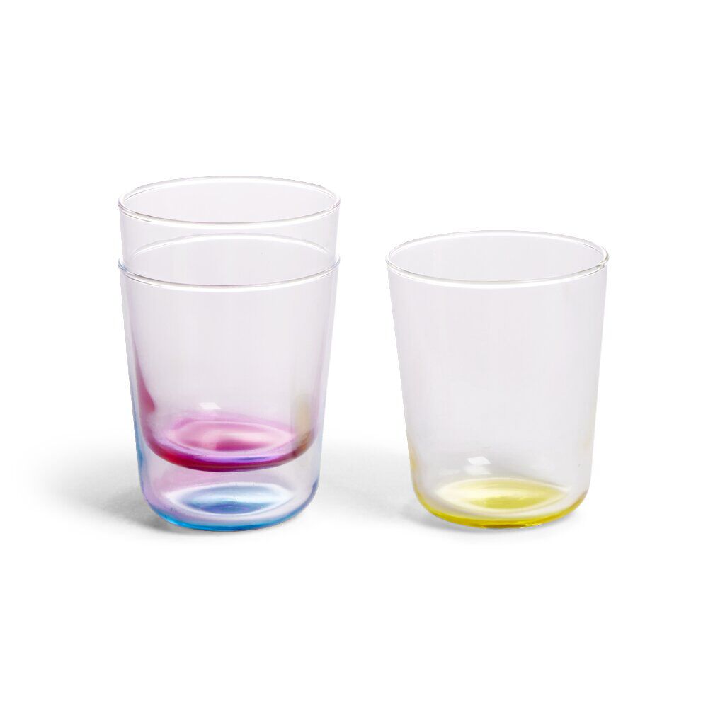 Lot de 6 verres 31cl transparents avec fond coloré