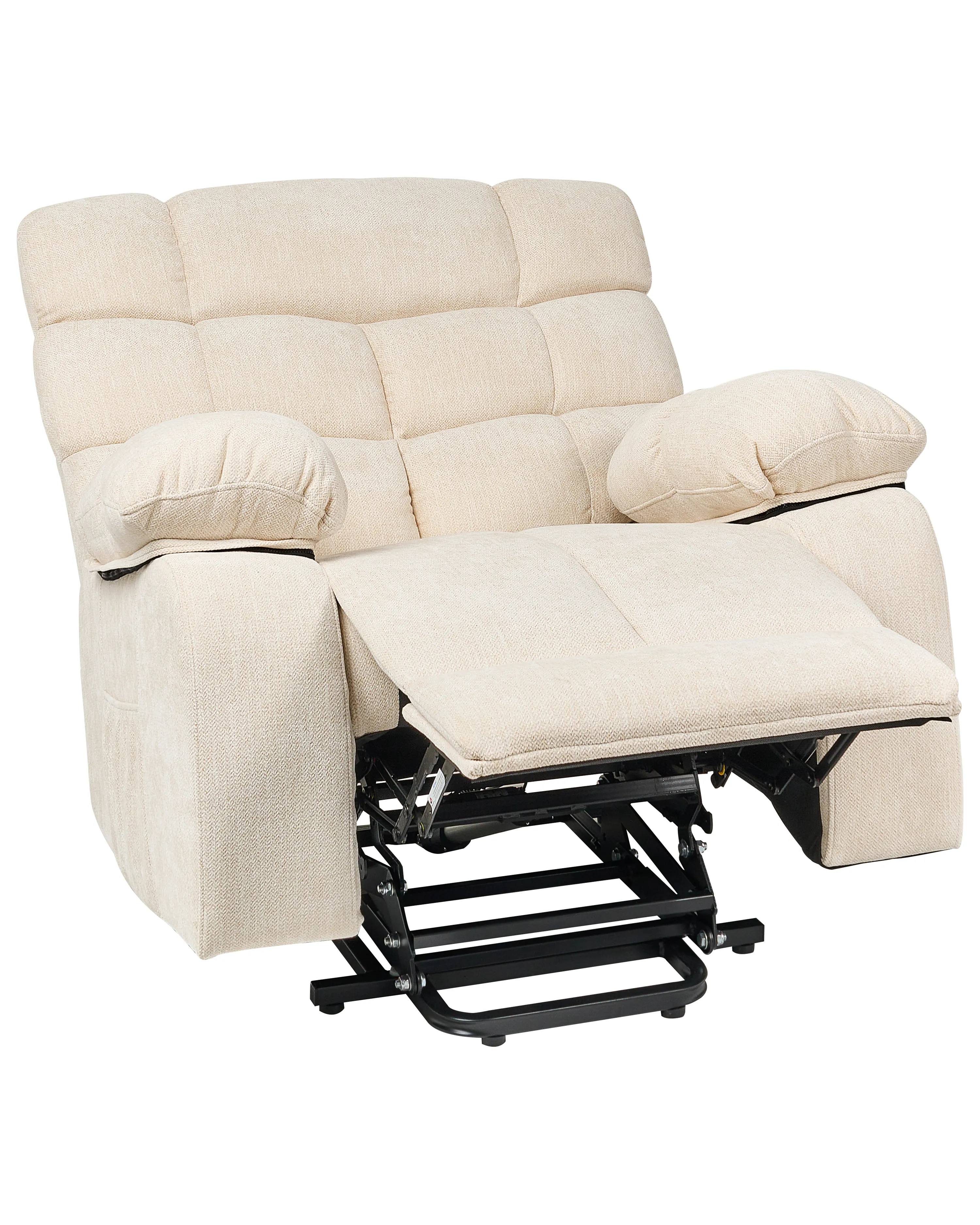 Electric Recliner Chair ARES with Footrest Fabric Light Beige