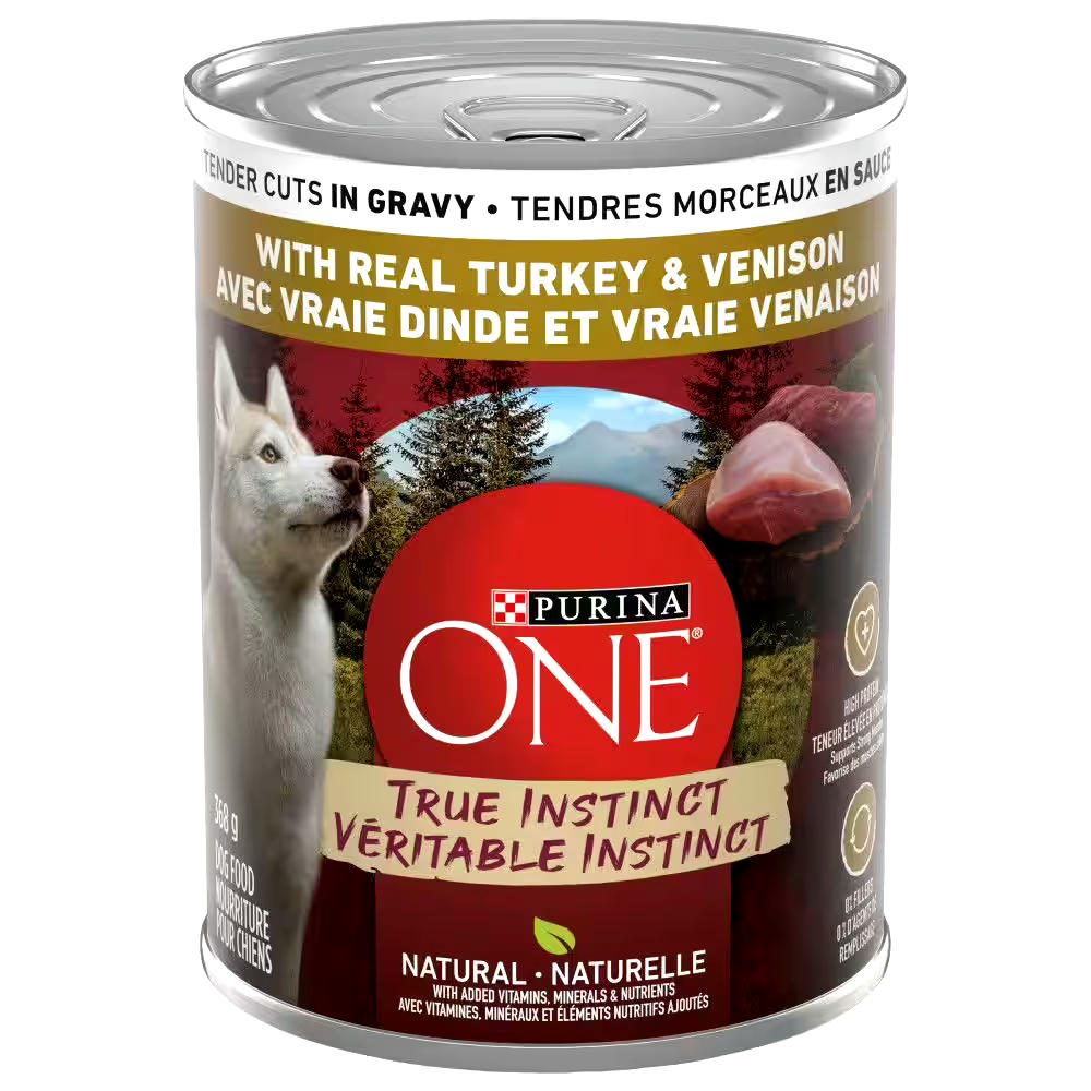 Purina ONE SmartBlend True Instinct Real Turkey & Venison in Gravy Wet Dog Food, 368-g