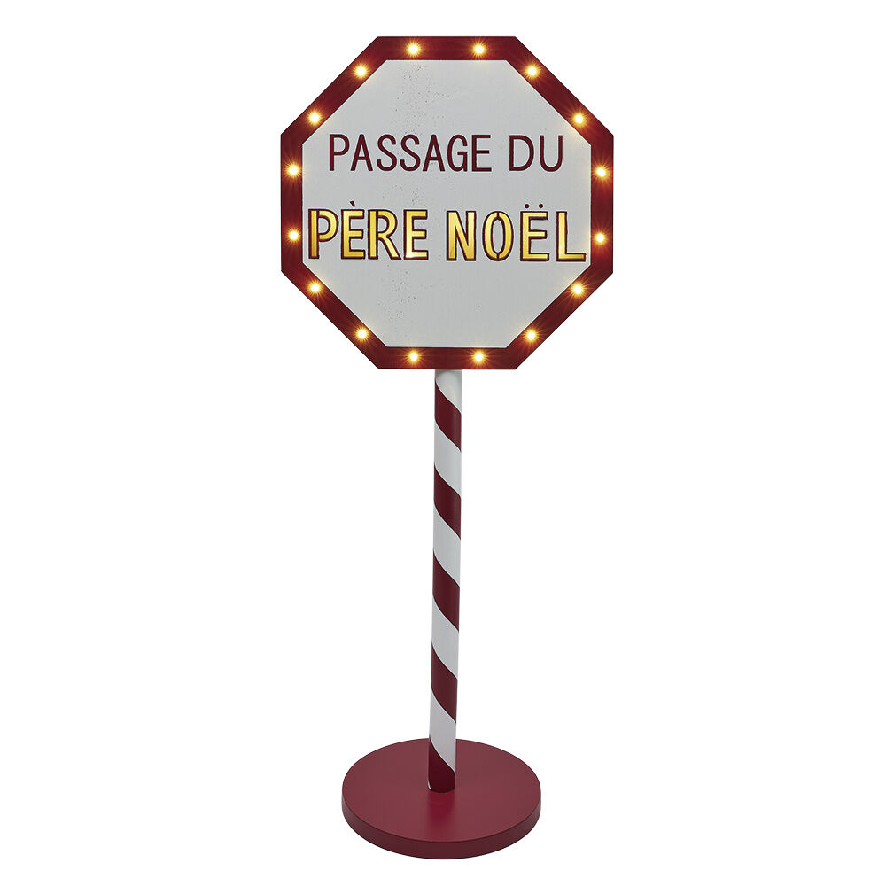 Panneau lumineux Passage du Père No&euml;l 20 LED blanc chaud H70,5cm
