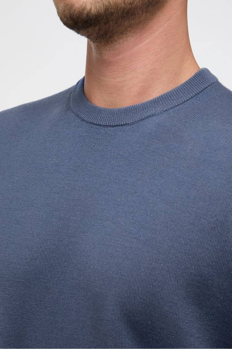 ETERNA Regular Fit Pullover Rundhals dunkelblau, Einfarbig