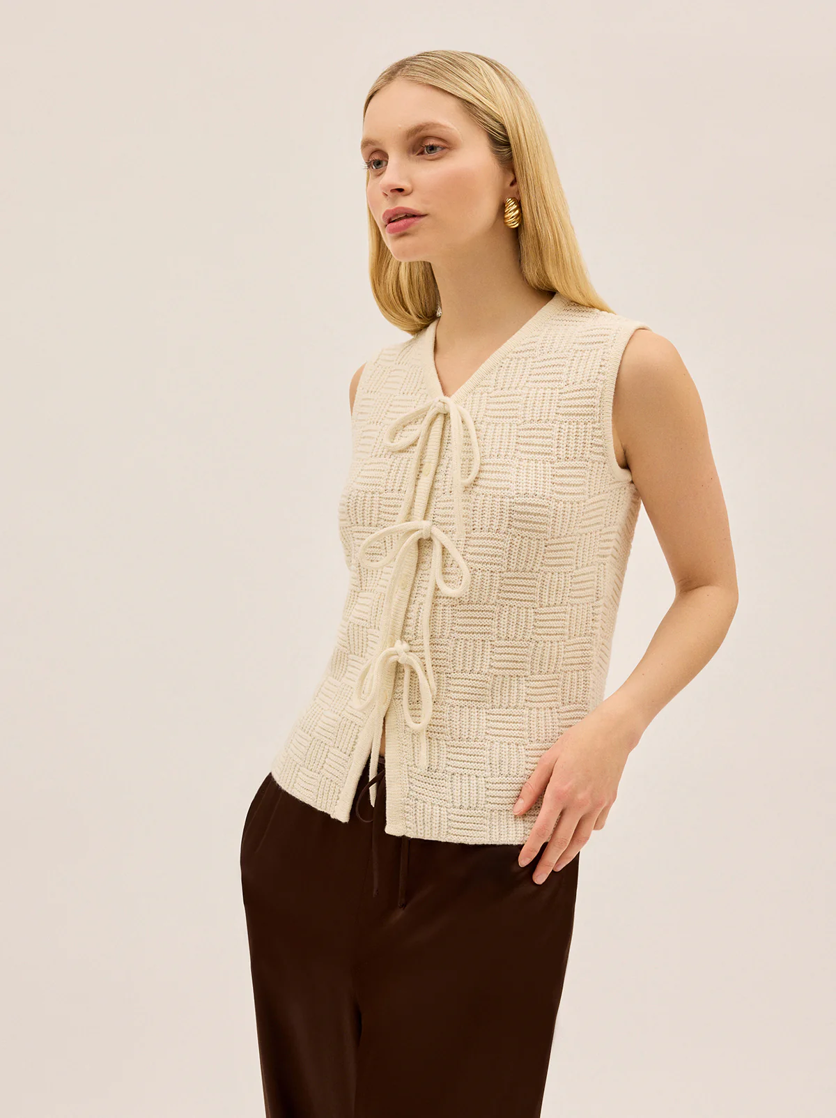 Casey Ivory Knit Vest